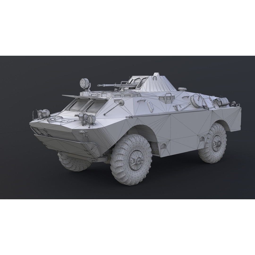 BRDM-2 3D Model – Low Poly Game Ready Soviet APC, FBX - View 13