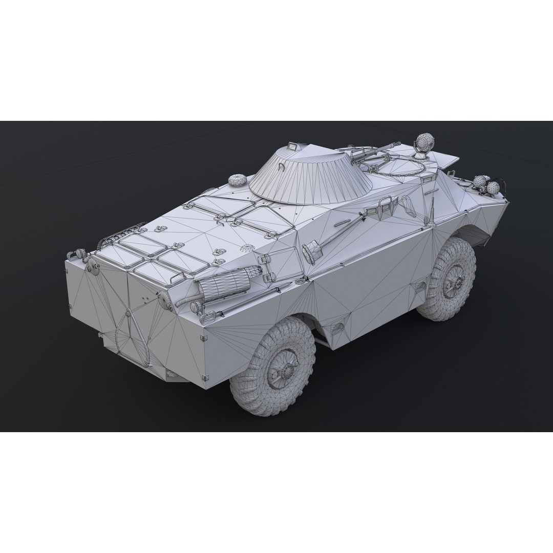 BRDM-2 3D Model – Low Poly Game Ready Soviet APC, FBX - View 14