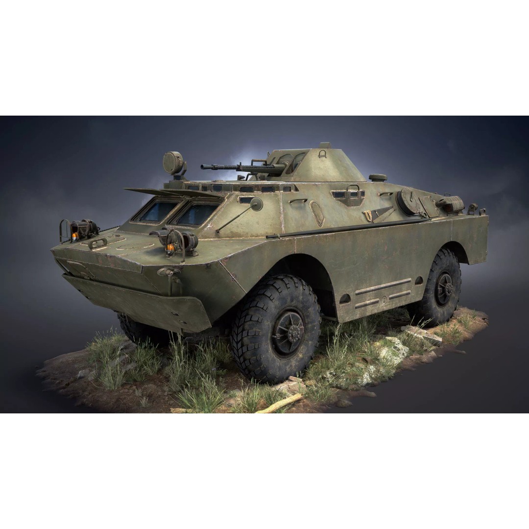 BRDM-2 3D Model – Low Poly Game Ready Soviet APC, FBX - View 2