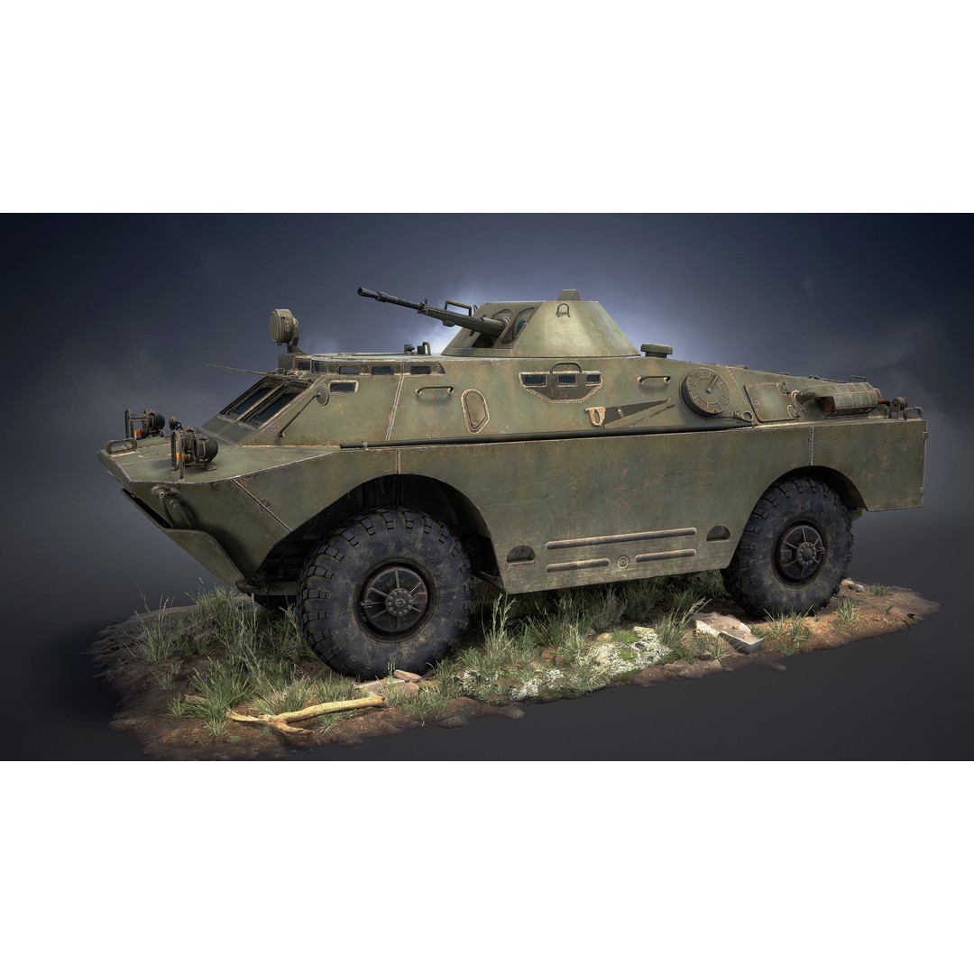 BRDM-2 3D Model – Low Poly Game Ready Soviet APC, FBX - View 3