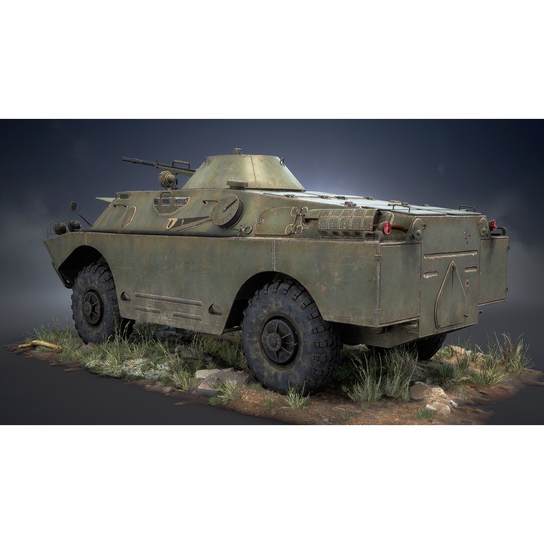 BRDM-2 3D Model – Low Poly Game Ready Soviet APC, FBX - View 4