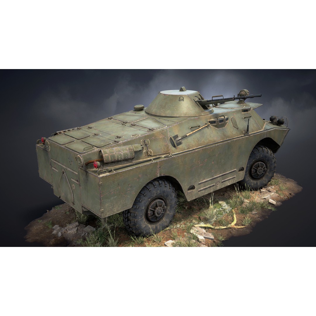 BRDM-2 3D Model – Low Poly Game Ready Soviet APC, FBX - View 5