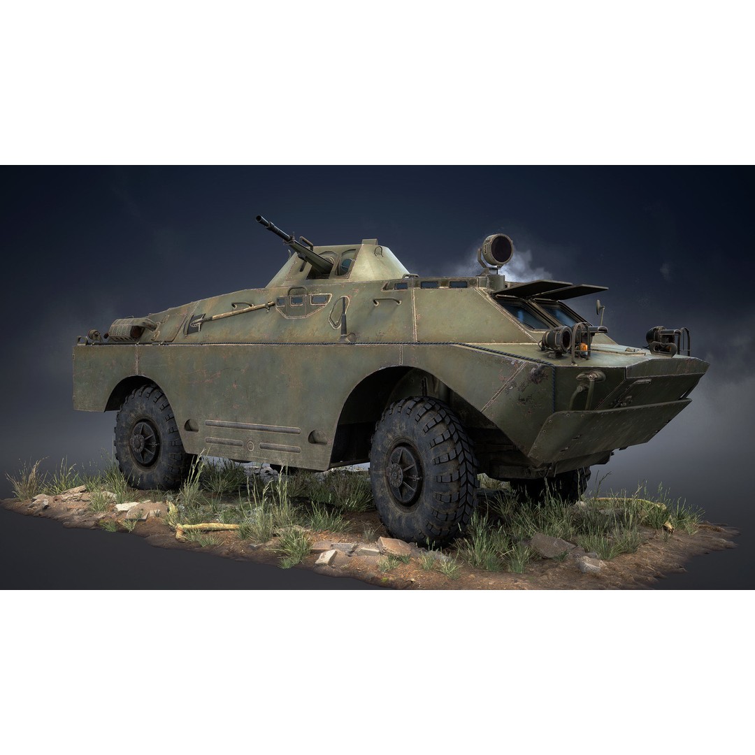 BRDM-2 3D Model – Low Poly Game Ready Soviet APC, FBX - View 6