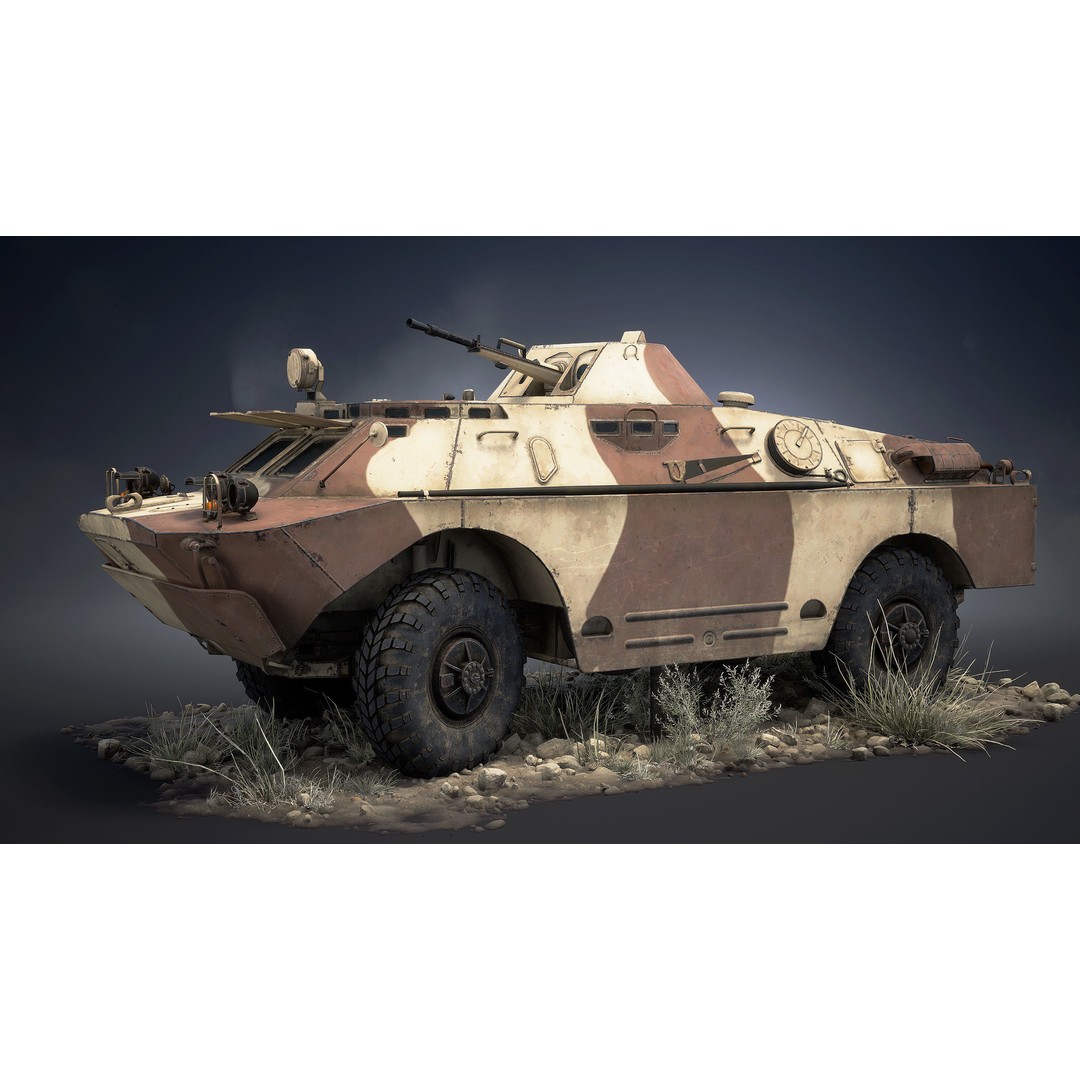 BRDM-2 3D Model – Low Poly Game Ready Soviet APC, FBX - View 7