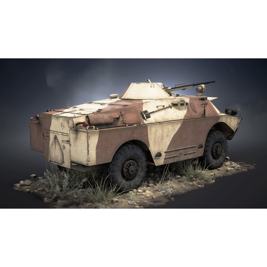 BRDM-2 3D Model – Low Poly Game Ready Soviet APC, FBX - View 8