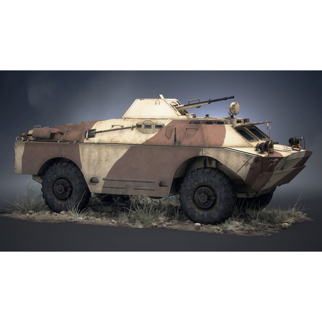 BRDM-2 3D Model – Low Poly Game Ready Soviet APC, FBX - View 9