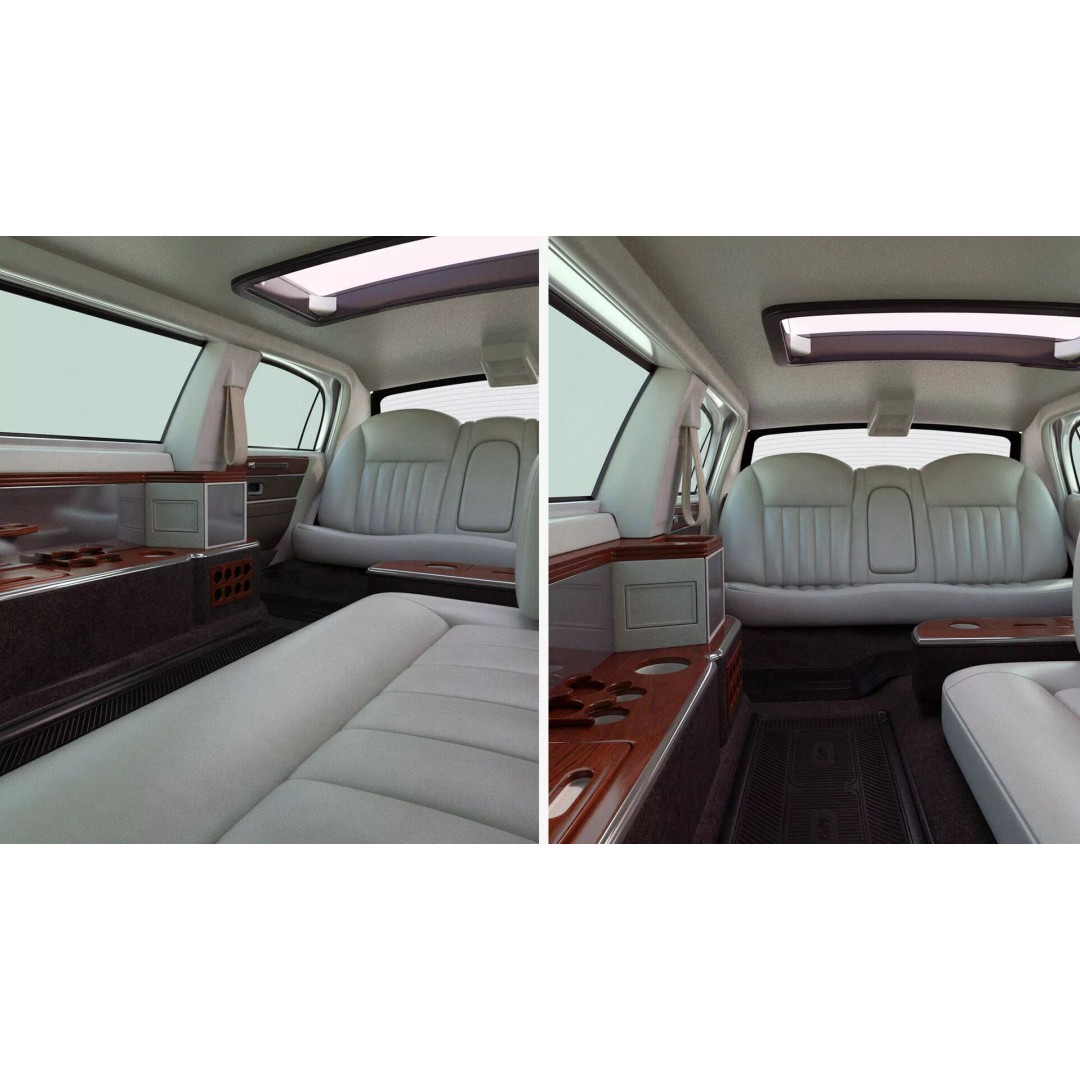 Luxury Lincoln Stretch Limousine 3D Model – Rigged PBR Asset, FBX - View 13