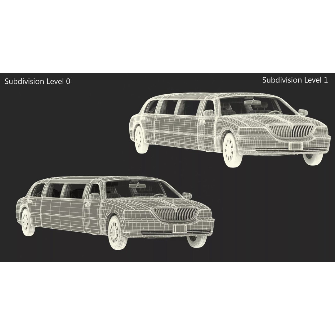 Luxury Lincoln Stretch Limousine 3D Model – Rigged PBR Asset, FBX - View 16