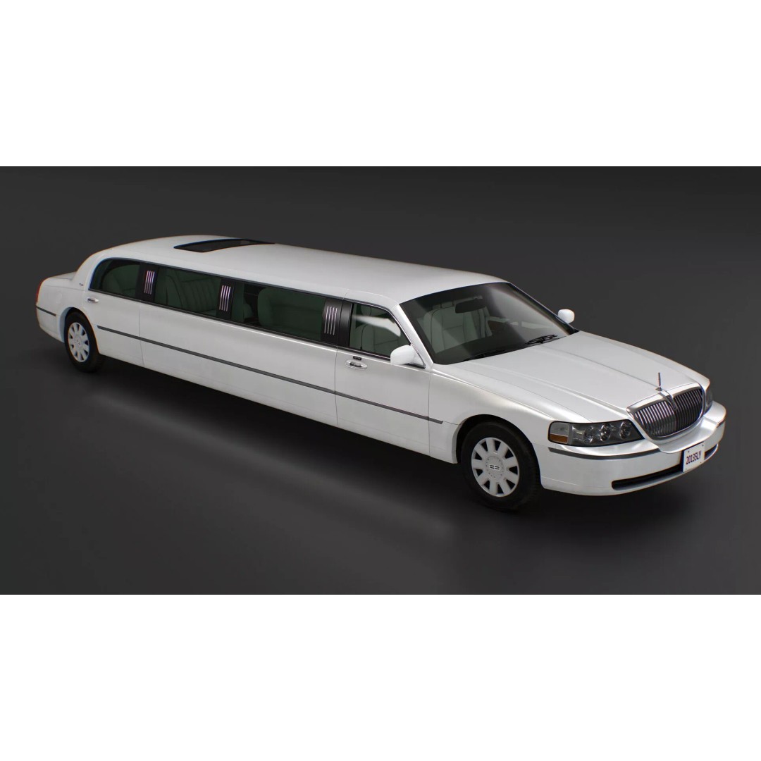 Luxury Lincoln Stretch Limousine 3D Model – Rigged PBR Asset, FBX - View 2