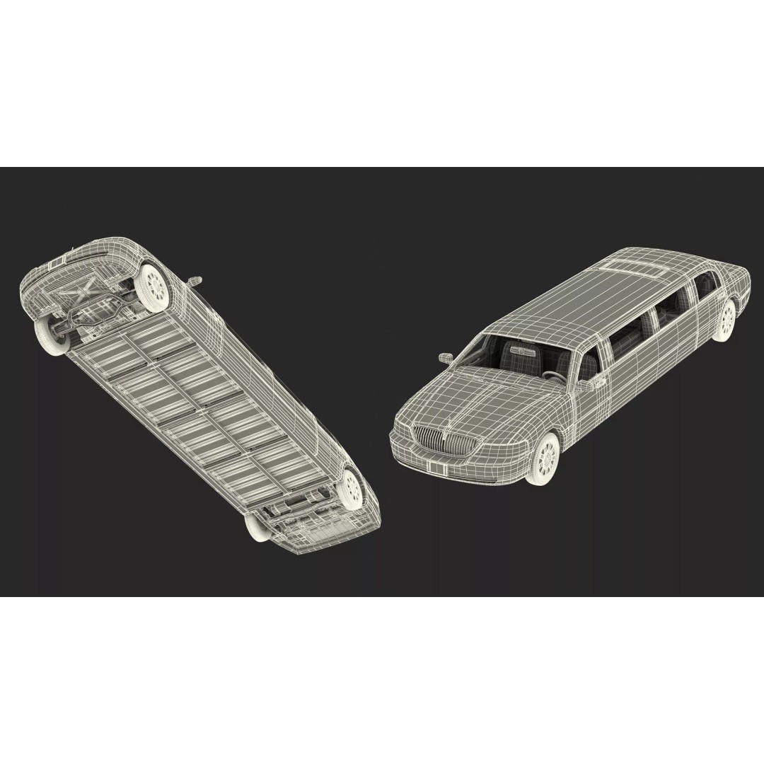 Luxury Lincoln Stretch Limousine 3D Model – Rigged PBR Asset, FBX - View 20