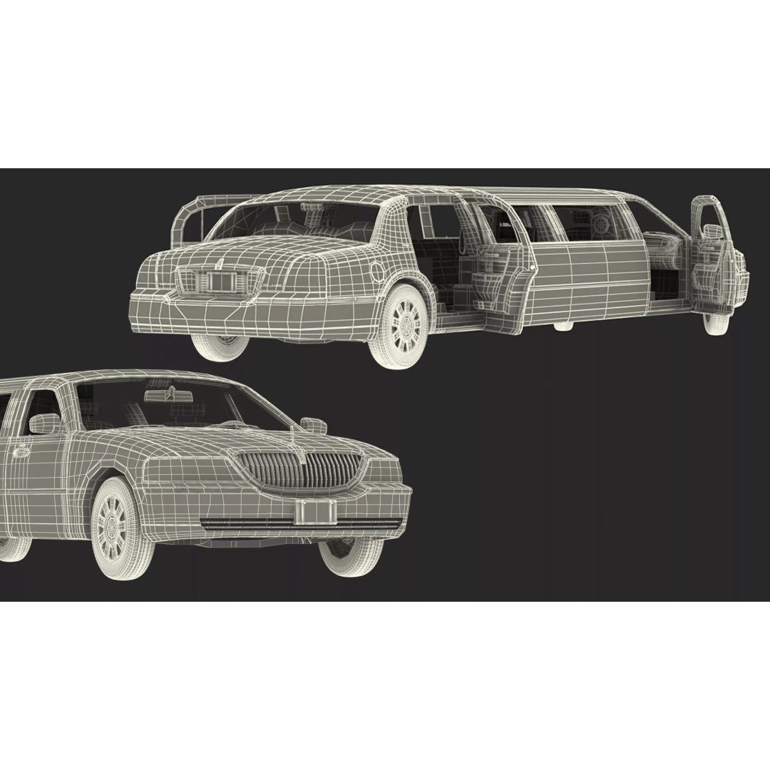 Luxury Lincoln Stretch Limousine 3D Model – Rigged PBR Asset, FBX - View 21