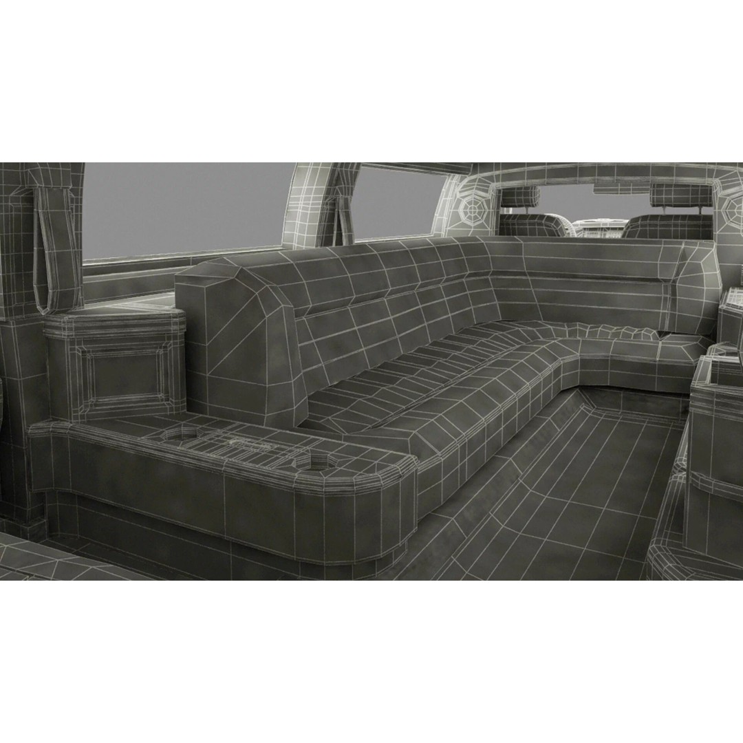 Luxury Lincoln Stretch Limousine 3D Model – Rigged PBR Asset, FBX - View 22