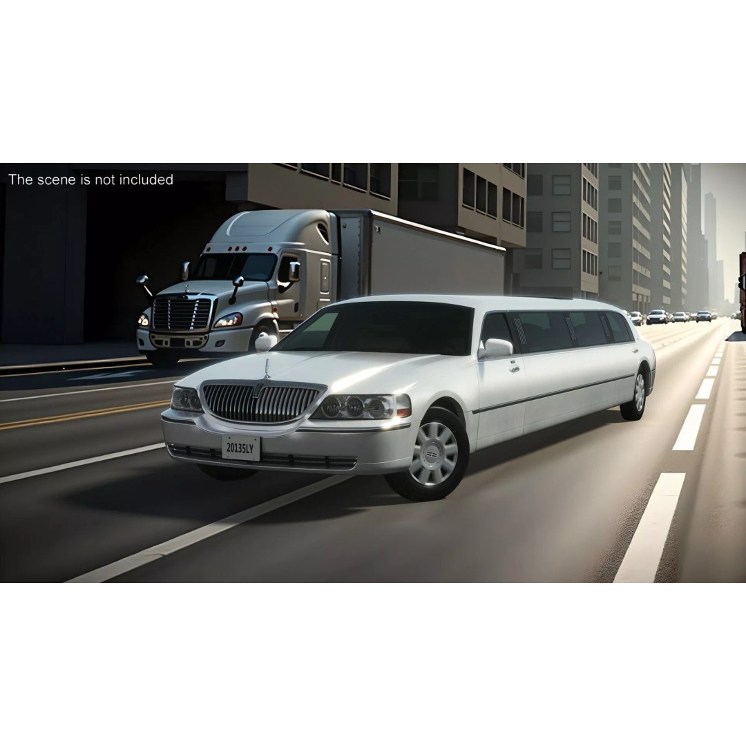 Luxury Lincoln Stretch Limousine 3D Model – Rigged PBR Asset, FBX - View 3