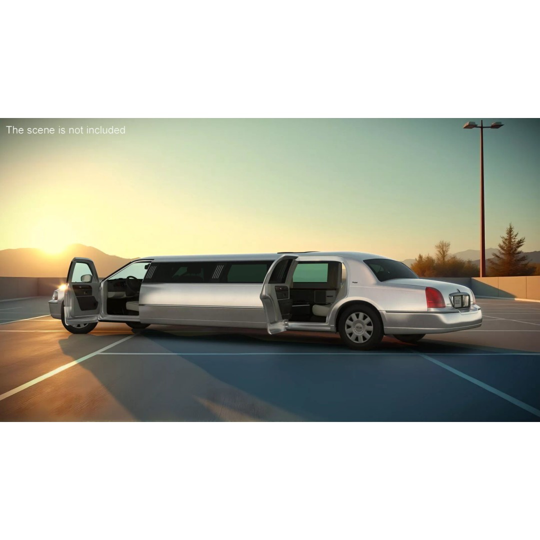 Luxury Lincoln Stretch Limousine 3D Model – Rigged PBR Asset, FBX - View 4