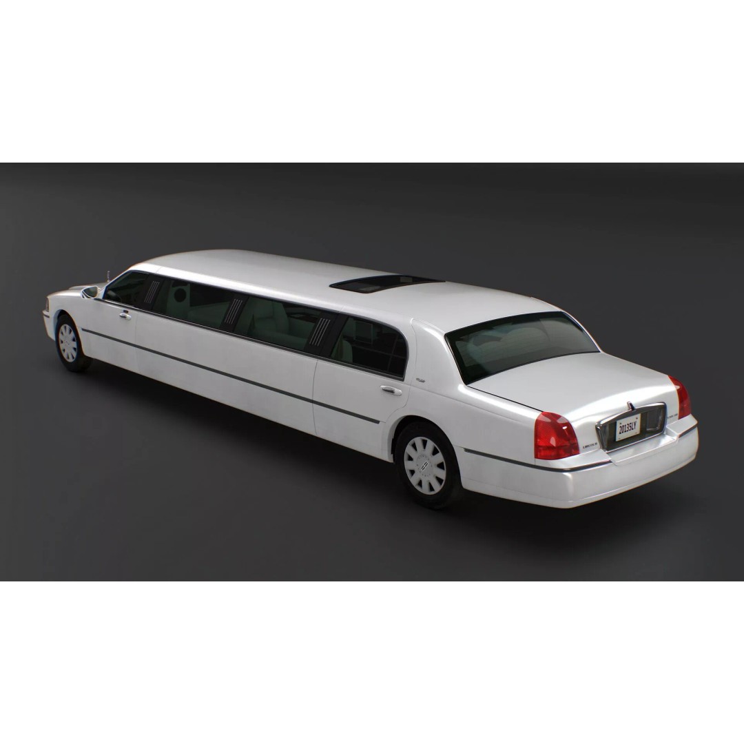 Luxury Lincoln Stretch Limousine 3D Model – Rigged PBR Asset, FBX - View 5