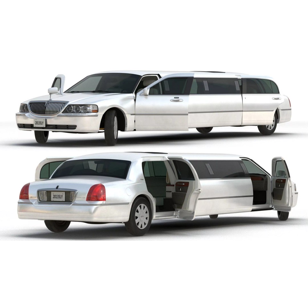 Luxury Lincoln Stretch Limousine 3D Model – Rigged PBR Asset, FBX - View 6
