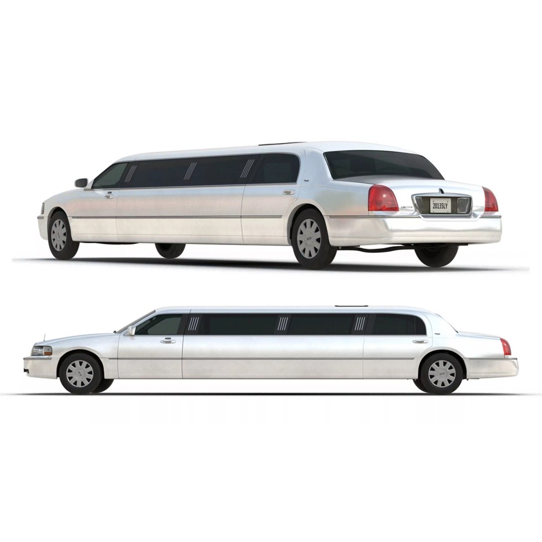Luxury Lincoln Stretch Limousine 3D Model – Rigged PBR Asset, FBX - View 7