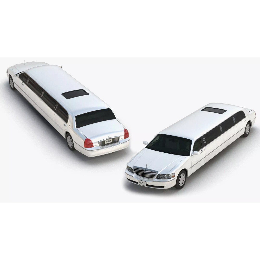 Luxury Lincoln Stretch Limousine 3D Model – Rigged PBR Asset, FBX - View 8