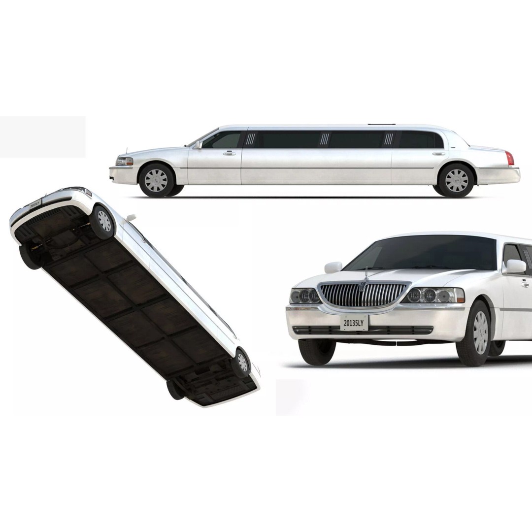 Luxury Lincoln Stretch Limousine 3D Model – Rigged PBR Asset, FBX - View 9