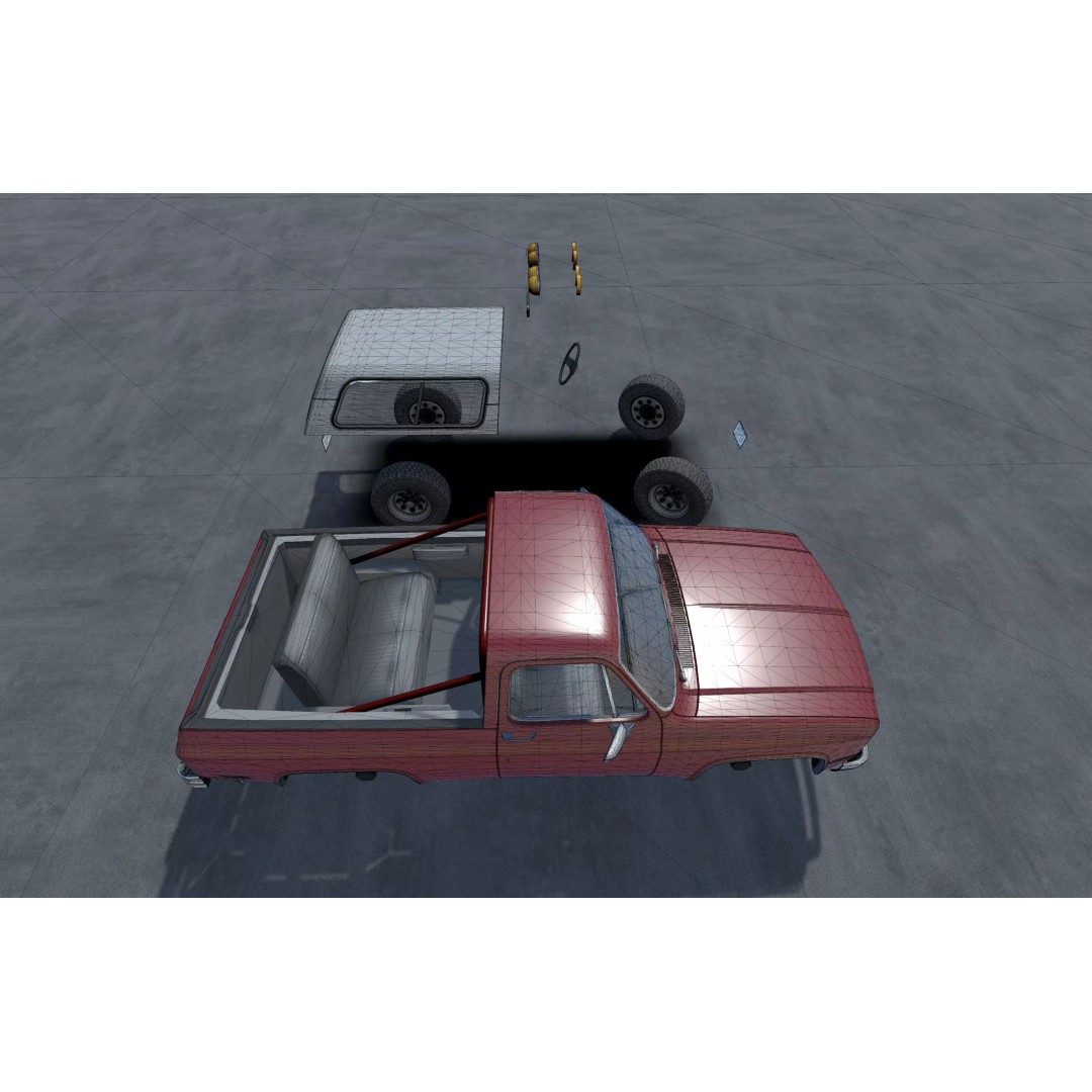 Offroad Car 3D Model – Low Poly Game Asset, Unity, FBX, OBJ - View 23