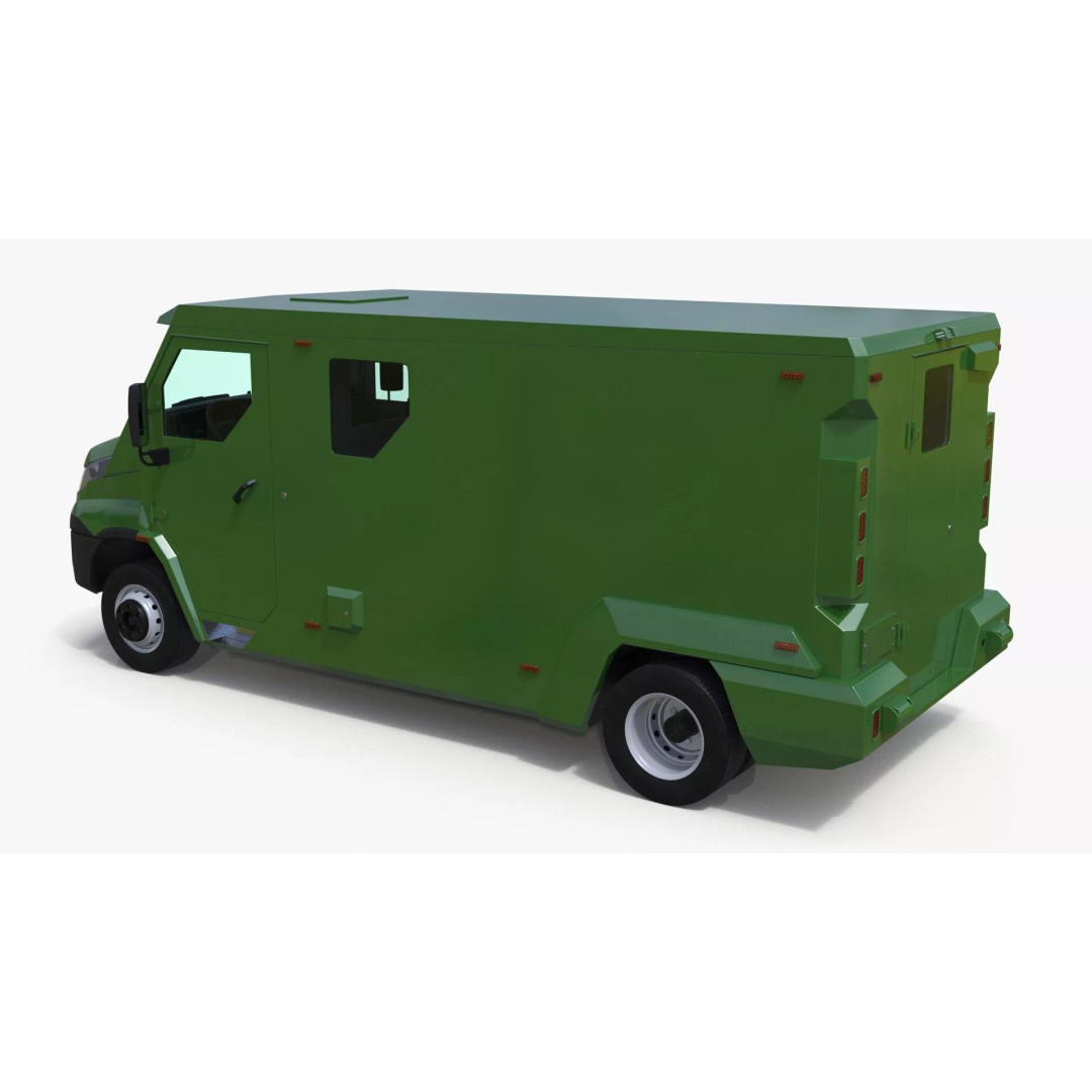 Armored Vehicle 3D Model – Simplified Military Transport, FBX, PBR - View 10