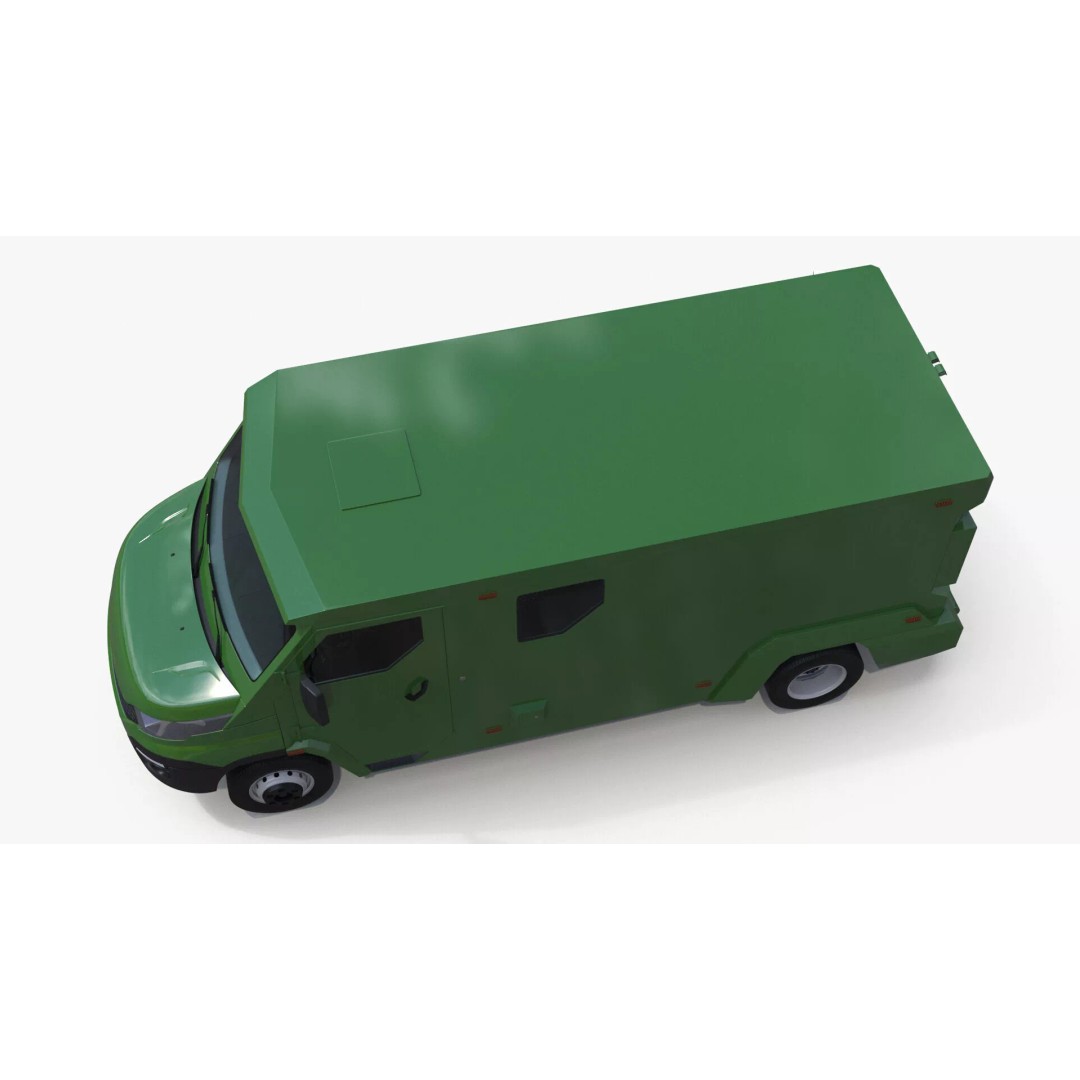 Armored Vehicle 3D Model – Simplified Military Transport, FBX, PBR - View 11