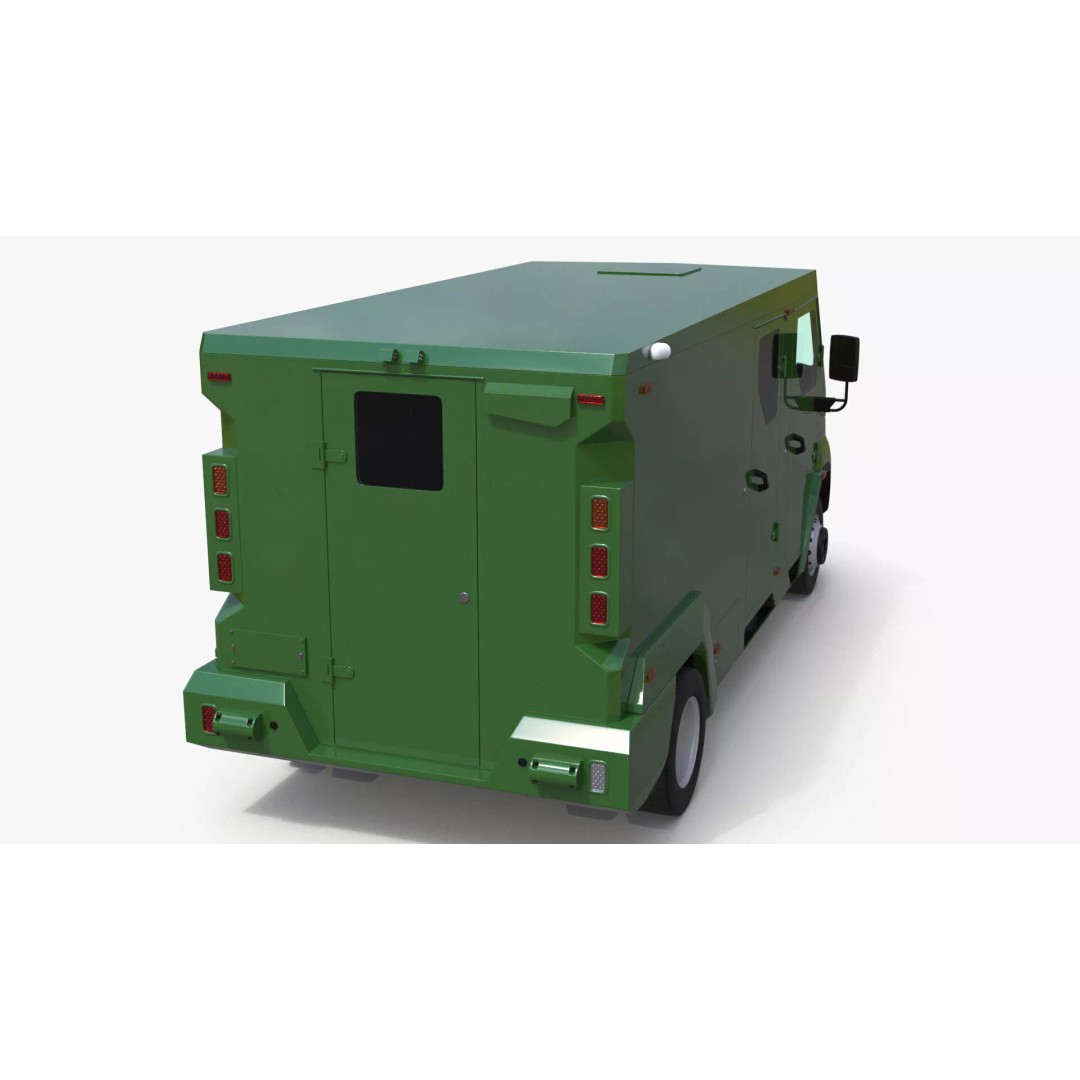 Armored Vehicle 3D Model – Simplified Military Transport, FBX, PBR - View 14