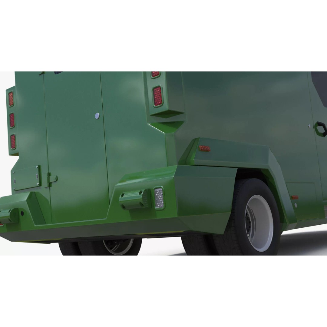 Armored Vehicle 3D Model – Simplified Military Transport, FBX, PBR - View 17