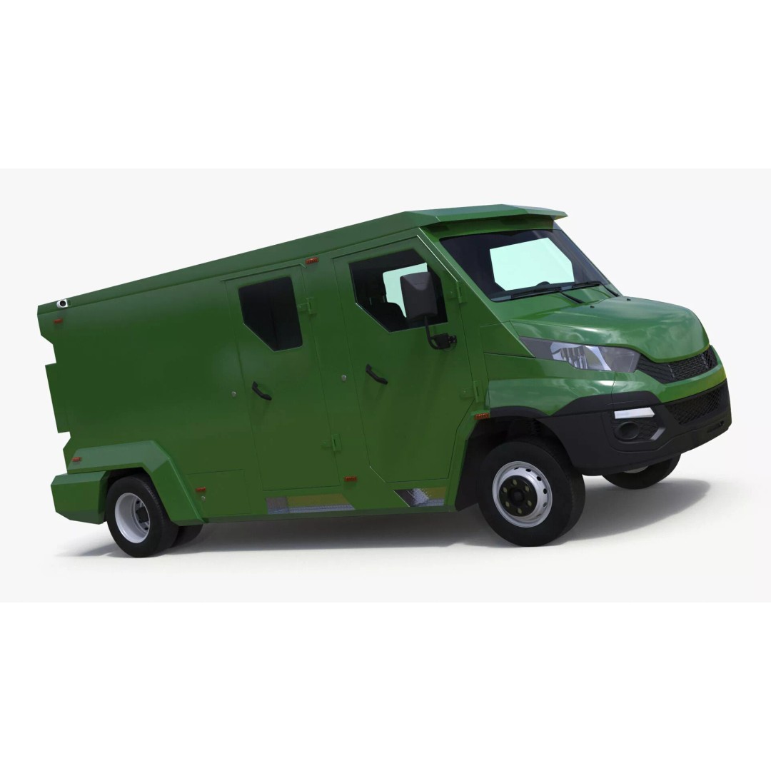 Armored Vehicle 3D Model – Simplified Military Transport, FBX, PBR - View 2