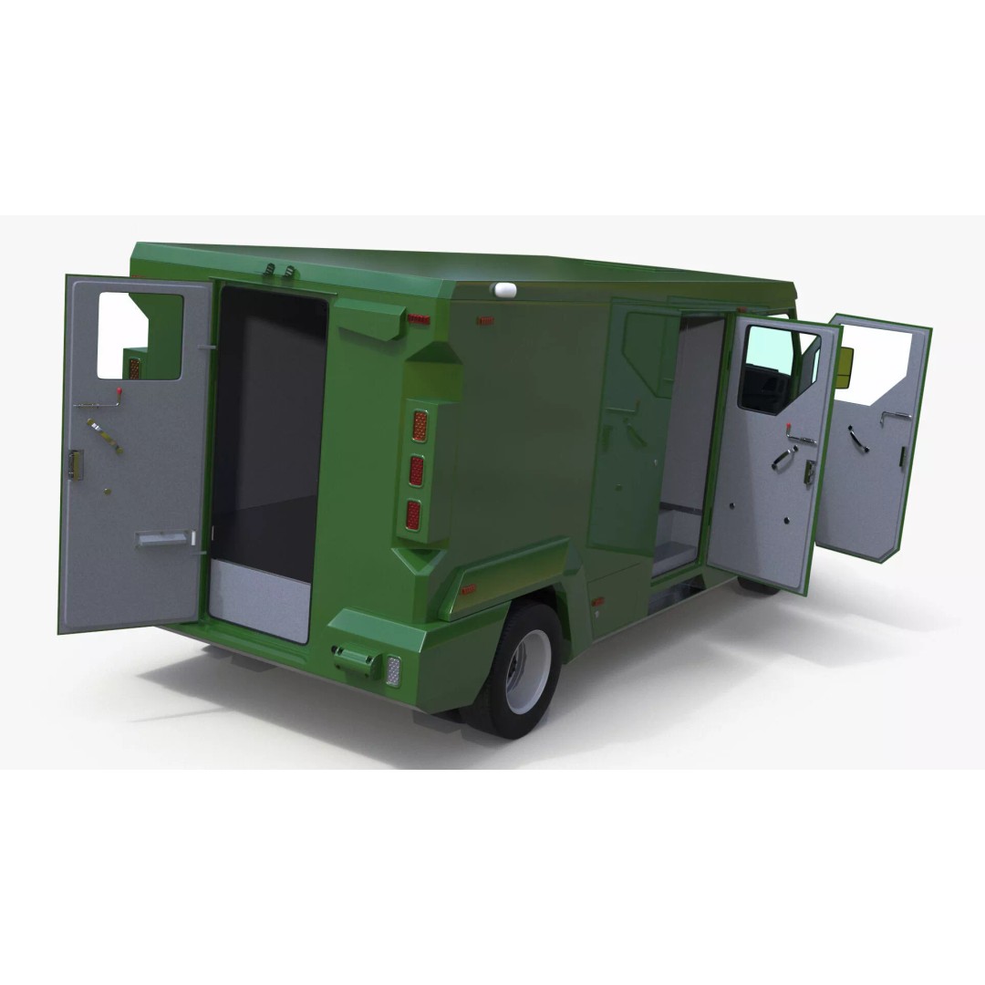 Armored Vehicle 3D Model – Simplified Military Transport, FBX, PBR - View 22