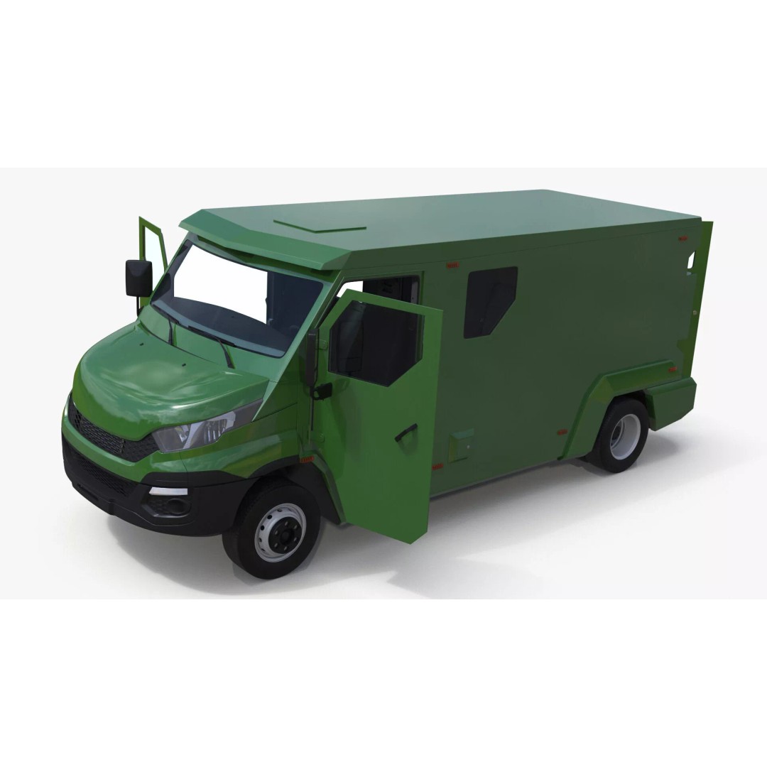 Armored Vehicle 3D Model – Simplified Military Transport, FBX, PBR - View 23