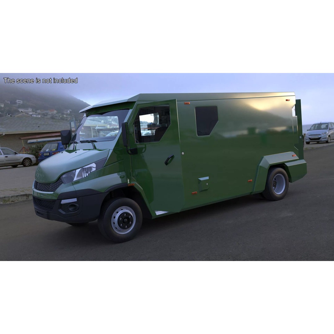 Armored Vehicle 3D Model – Simplified Military Transport, FBX, PBR - View 3