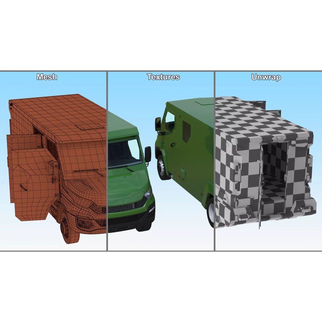 Armored Vehicle 3D Model – Simplified Military Transport, FBX, PBR - View 33