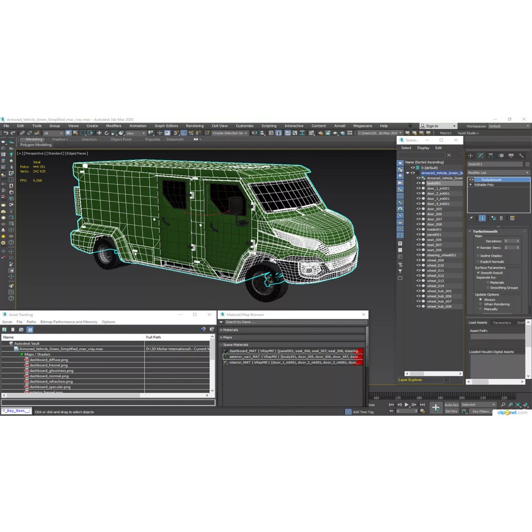 Armored Vehicle 3D Model – Simplified Military Transport, FBX, PBR - View 38