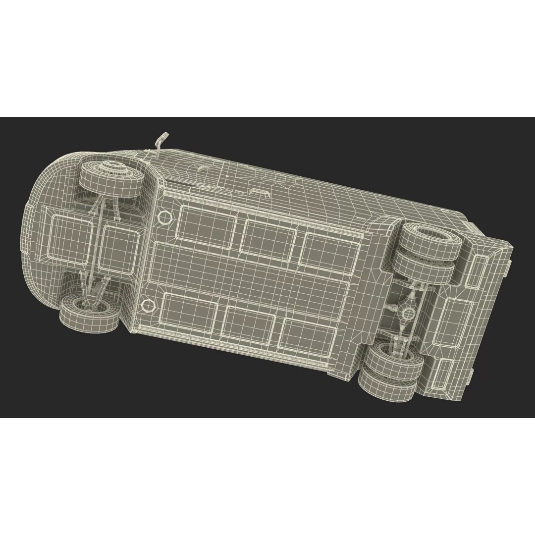 Armored Vehicle 3D Model – Simplified Military Transport, FBX, PBR - View 41
