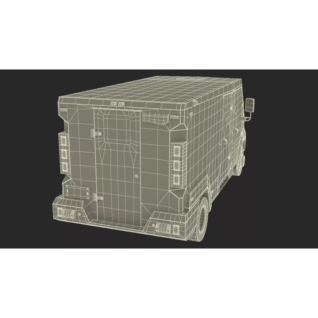 Armored Vehicle 3D Model – Simplified Military Transport, FBX, PBR - View 43