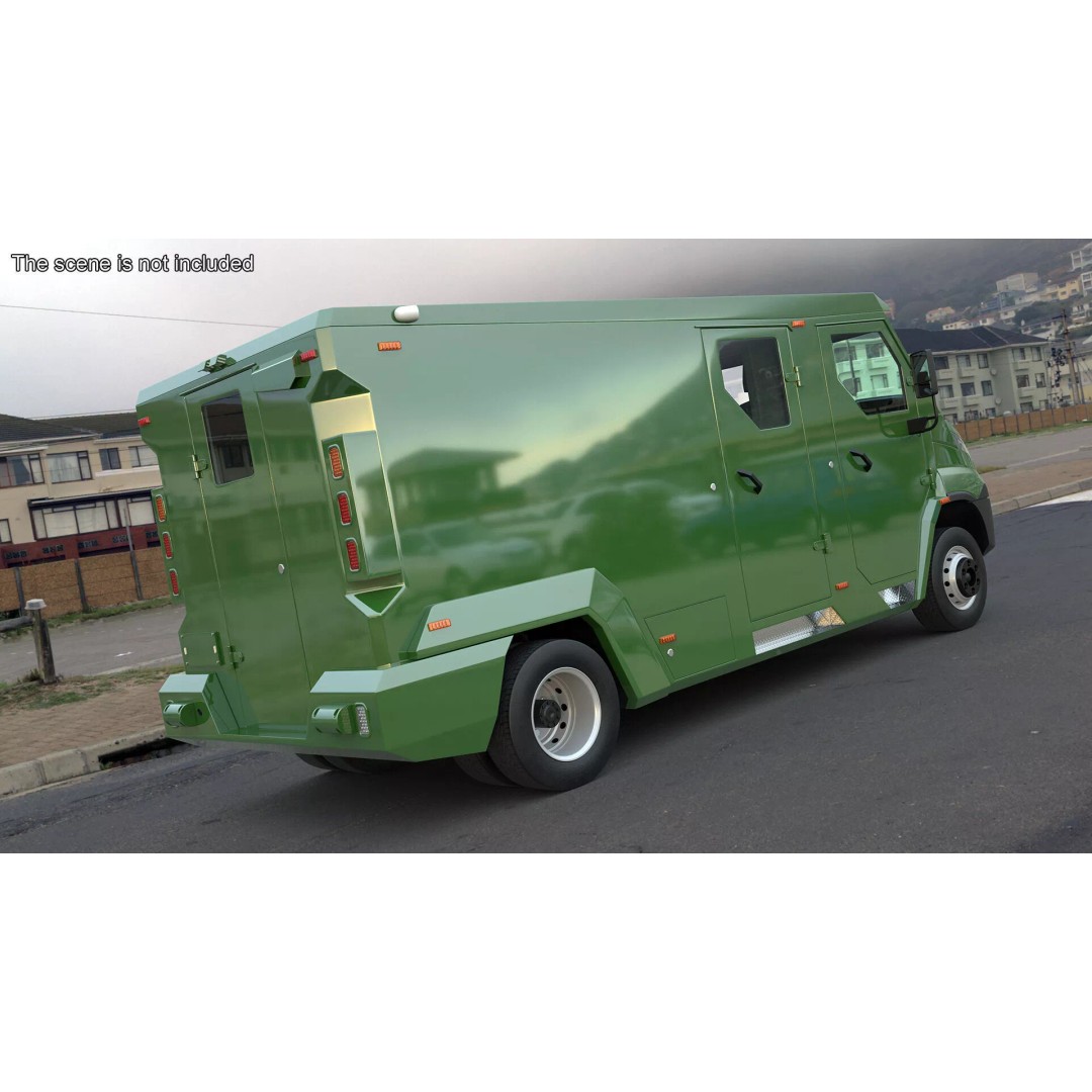 Armored Vehicle 3D Model – Simplified Military Transport, FBX, PBR - View 5