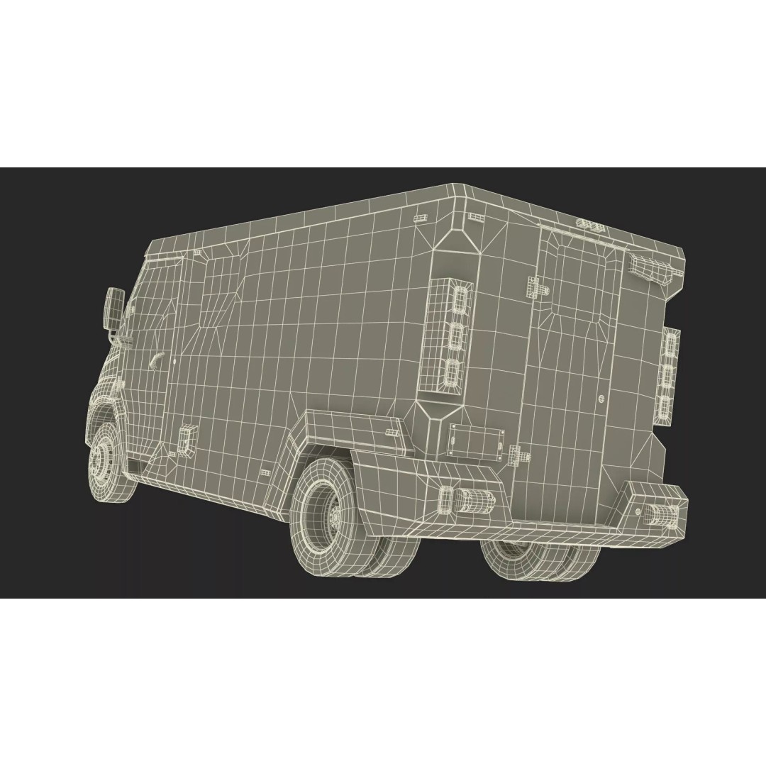 Armored Vehicle 3D Model – Simplified Military Transport, FBX, PBR - View 50