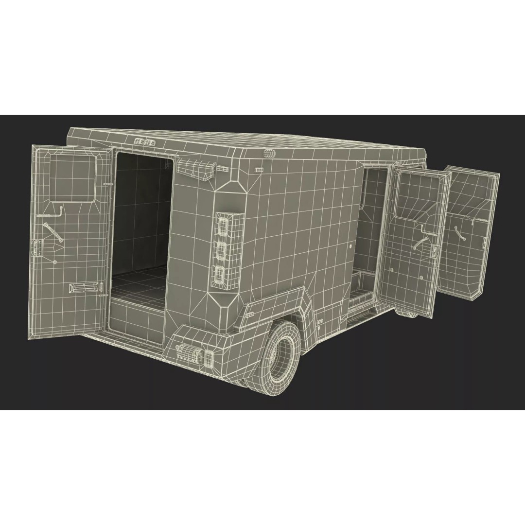Armored Vehicle 3D Model – Simplified Military Transport, FBX, PBR - View 51