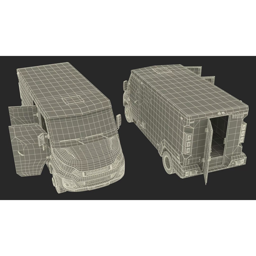 Armored Vehicle 3D Model – Simplified Military Transport, FBX, PBR - View 55