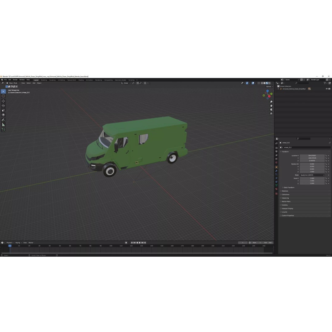 Armored Vehicle 3D Model – Simplified Military Transport, FBX, PBR - View 57