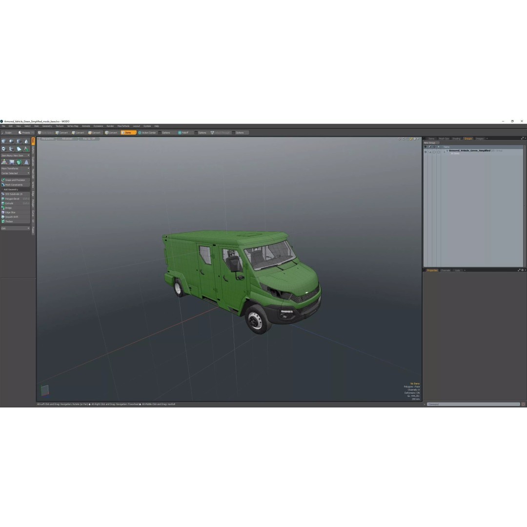 Armored Vehicle 3D Model – Simplified Military Transport, FBX, PBR - View 58
