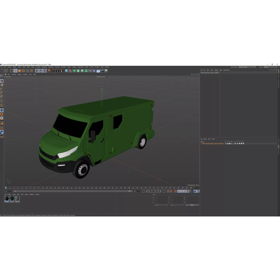 Armored Vehicle 3D Model – Simplified Military Transport, FBX, PBR - View 59