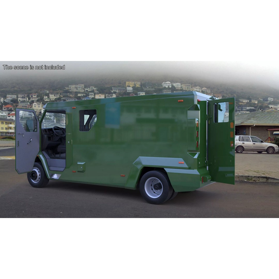 Armored Vehicle 3D Model – Simplified Military Transport, FBX, PBR - View 6