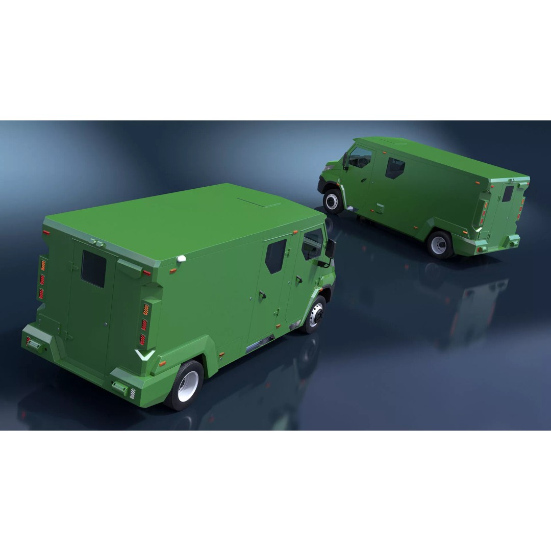 Armored Vehicle 3D Model – Simplified Military Transport, FBX, PBR - View 7