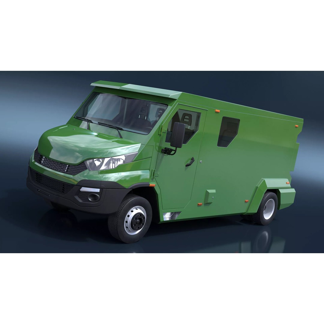 Armored Vehicle 3D Model – Simplified Military Transport, FBX, PBR - View 8