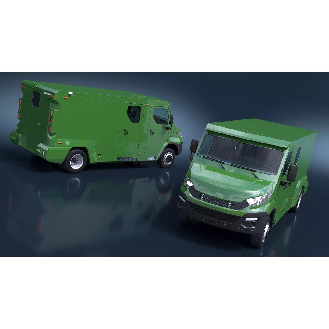 Armored Vehicle 3D Model – Simplified Military Transport, FBX, PBR - View 9