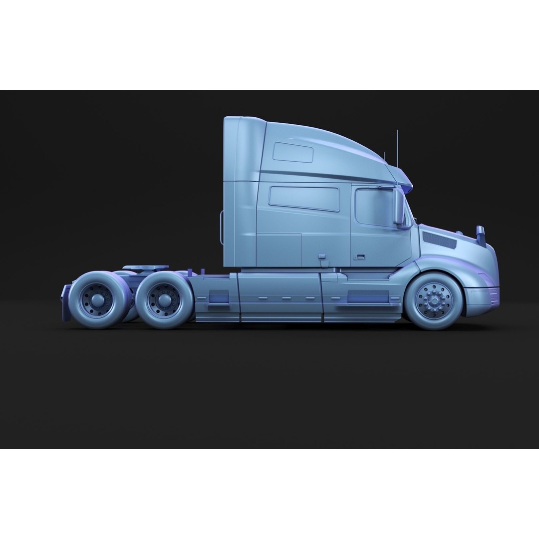 American Semi Truck 3D Model – Mid-Poly Truck for Archviz, FBX, Blender - View 10