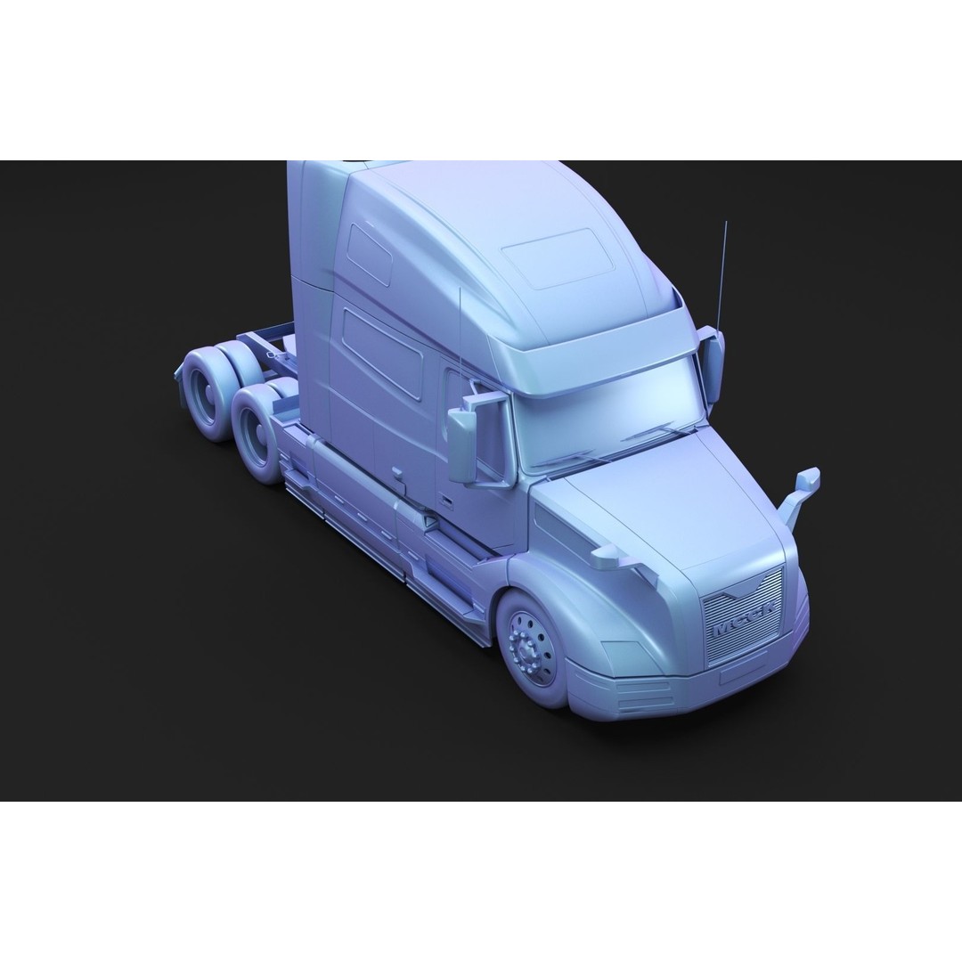 American Semi Truck 3D Model – Mid-Poly Truck for Archviz, FBX, Blender - View 9