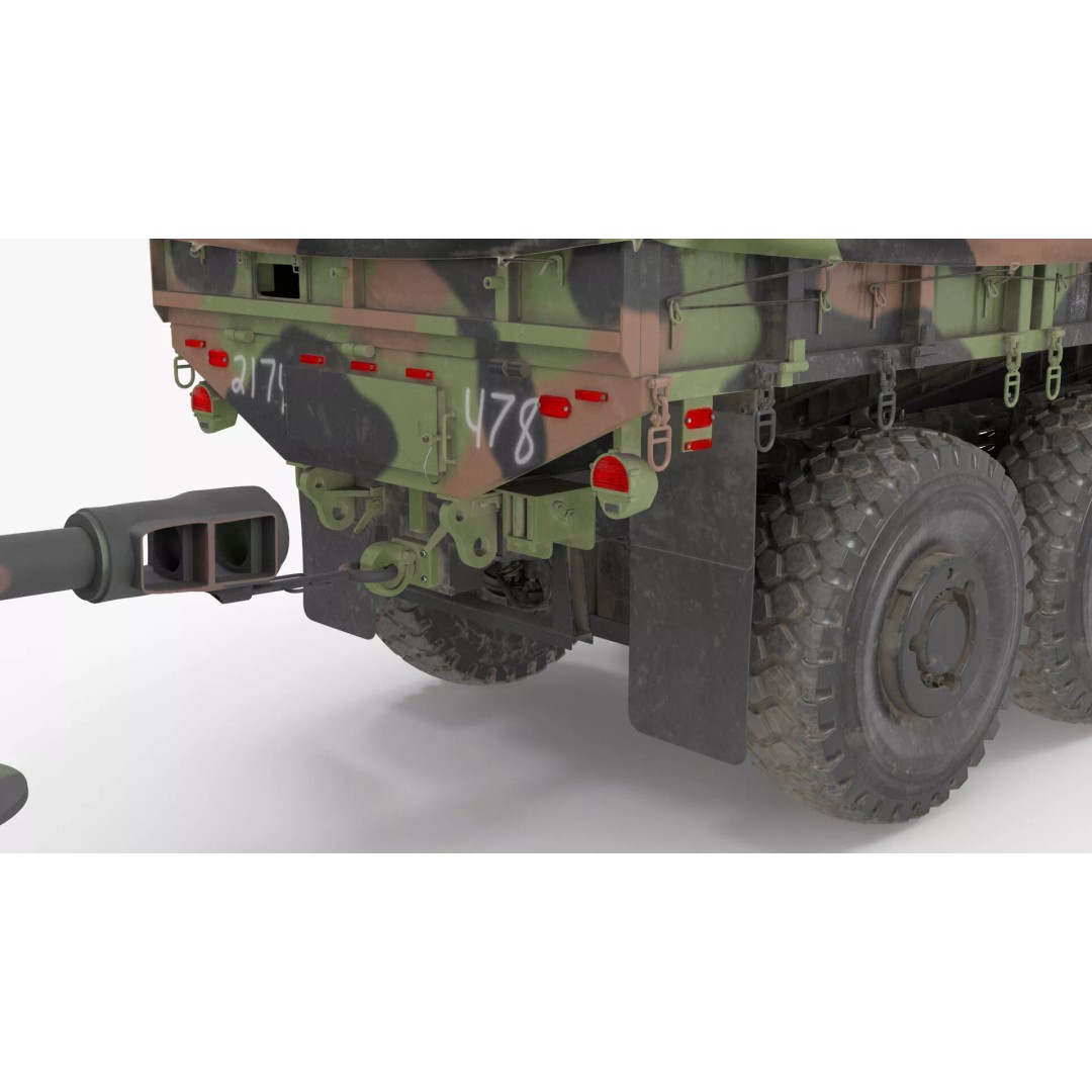 Camouflage Army Truck 3D Model – Heavy-Duty Military Vehicle, PBR - View 10